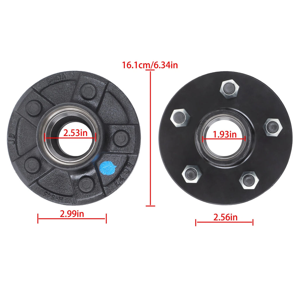Set of 5 Wheel Hub Kit for 8.25” Square Spindle (7-Pieces)