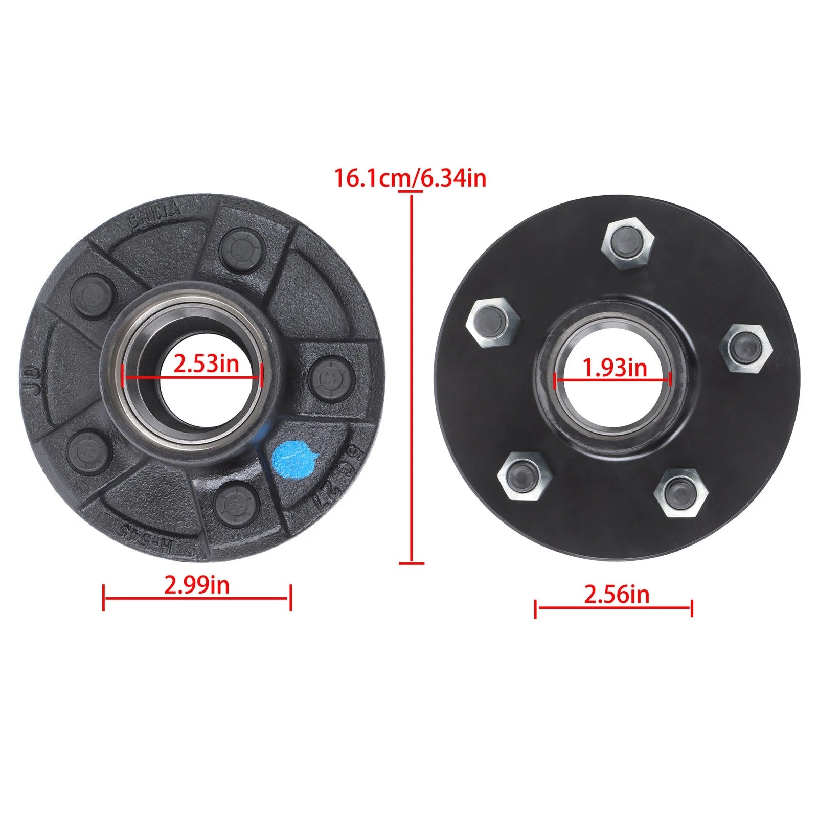Set of 5 Wheel Hub Kit for 8.25” Square Spindle (7-Pieces)