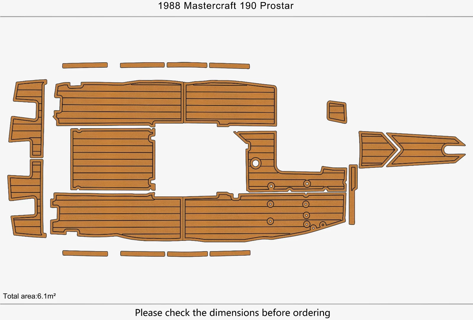 EVA Foam Teak Deck Floor for Mastercraft 190 Prostar (1989)