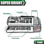 Amber LED DRL Headlights for Chevy Silverado, Tahoe (1999–2006)