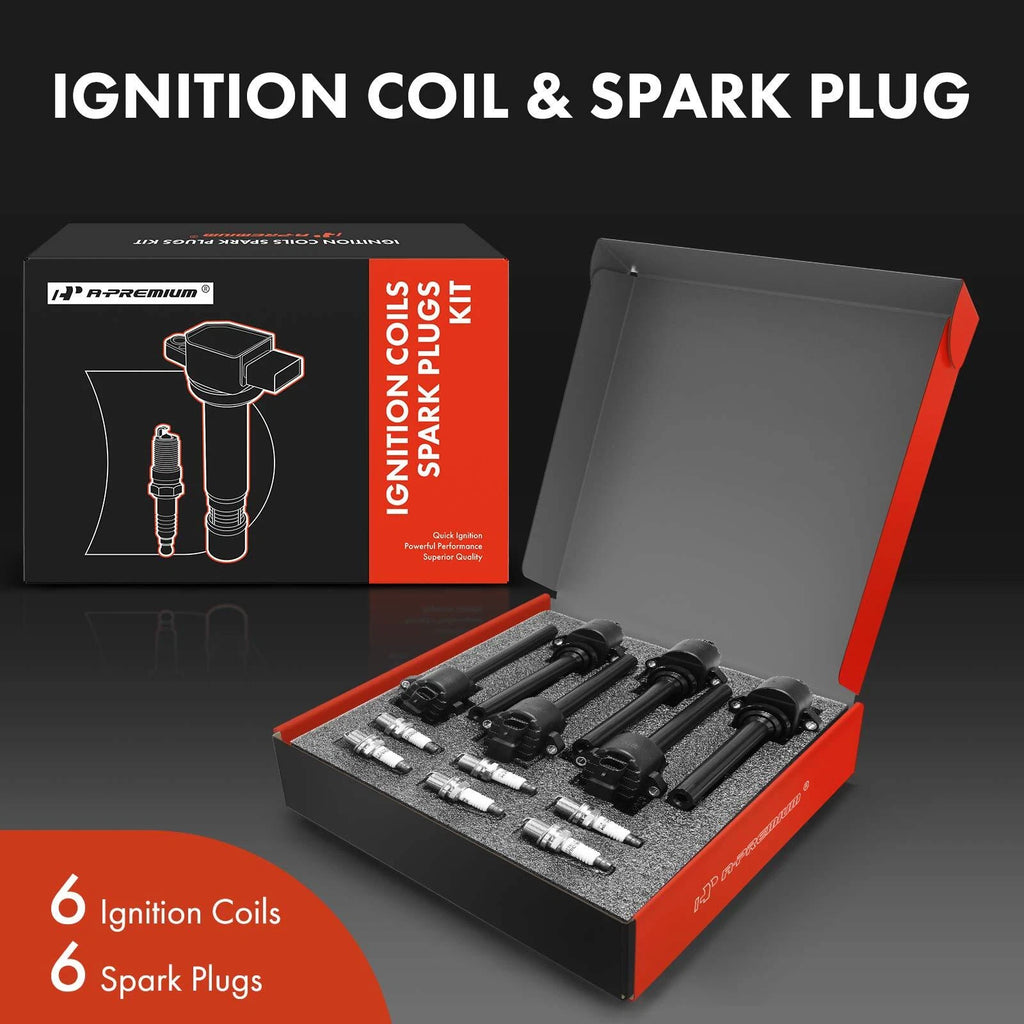 Set of 6 Ignition Coils & Iridium Spark Plugs for Honda Passport (2000–2002)