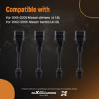 4x Ignition Coil for Nissan Almera Sentra 1.8L (2001–2006)