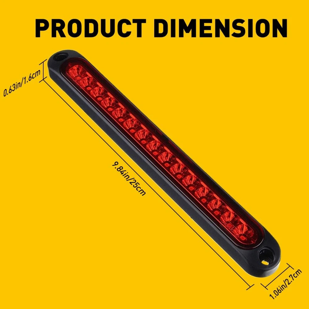 Set of 2 Rear White Tail Reverse Backup & Red Brake Light Strips for Trucks Trailer