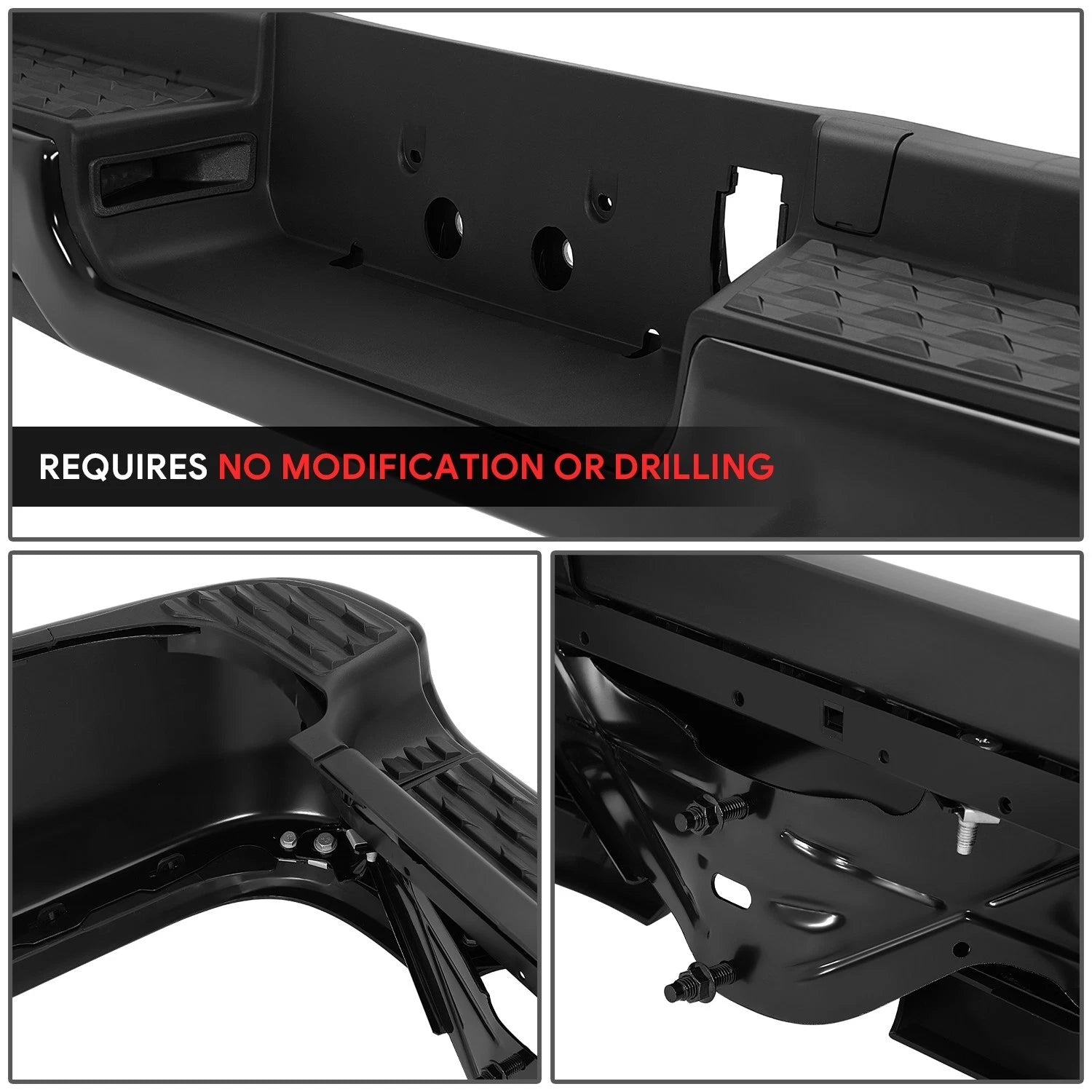 Dual Exhaust Rear Bumper Assembly for RAM 1500 (2019–2024) Black