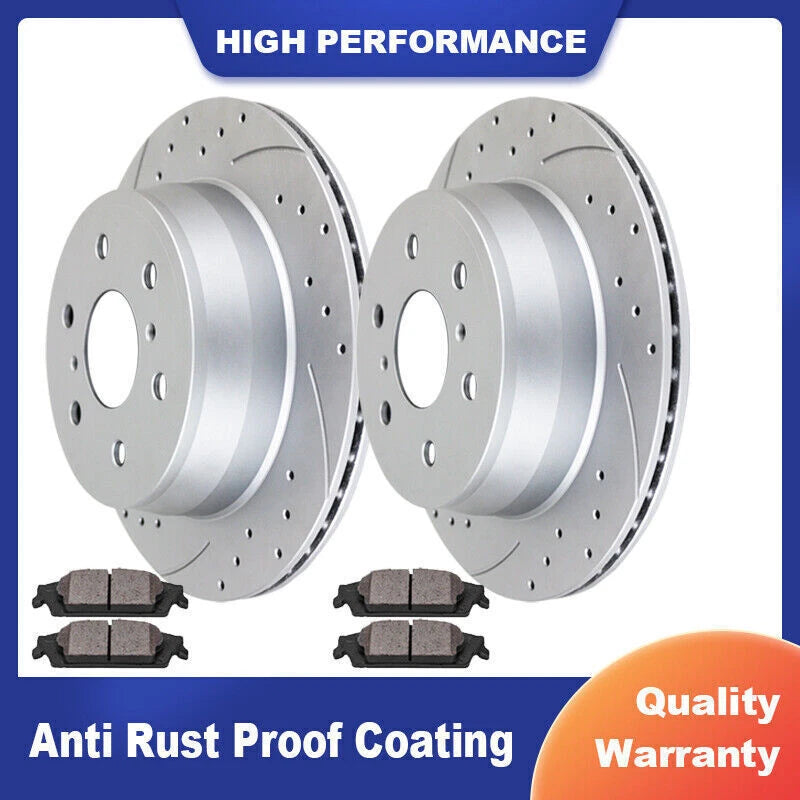 Rear Brake Rotors & Pads Kit for Chevy GMC Silverado Sierra 1500 (2015–2020)