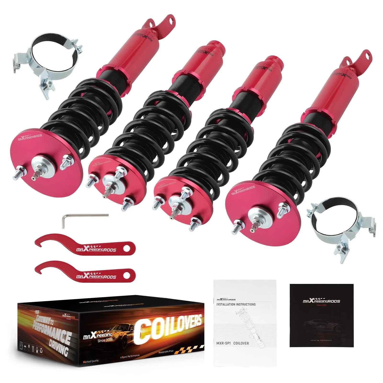 24 Way Adjustable Coilovers Struts Kit for Honda Accord (1990–1997)