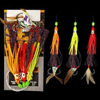 4X Squid Skewer Hooks 4/0 for Saltwater Fishing Cod Seabass