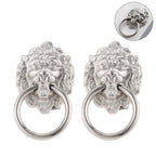 2X Zinc Alloy Lion Head Pull Handle Ring Knob for Cabinet Drawer