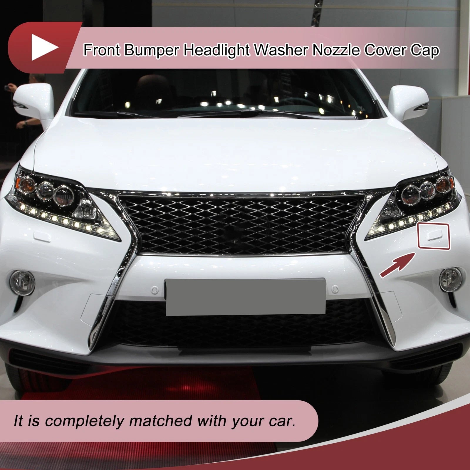 Front Left Washer Nozzle Cover Cap for Lexus RX270 RX350 RX450H (2012–2013) White