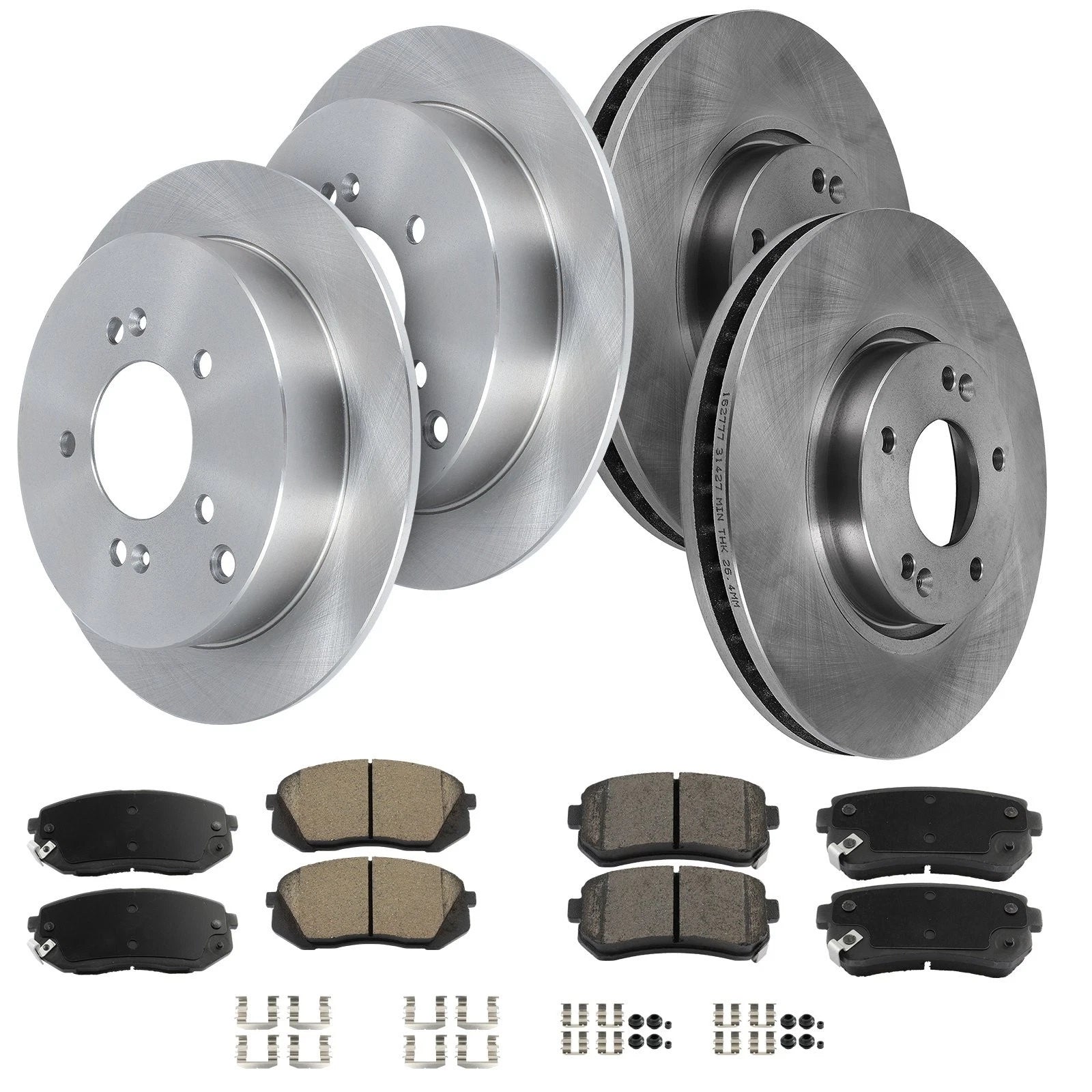 Set of 4 Brake Rotors & Ceramic Pads for Hyundai Tucson (2013–2015) FWD