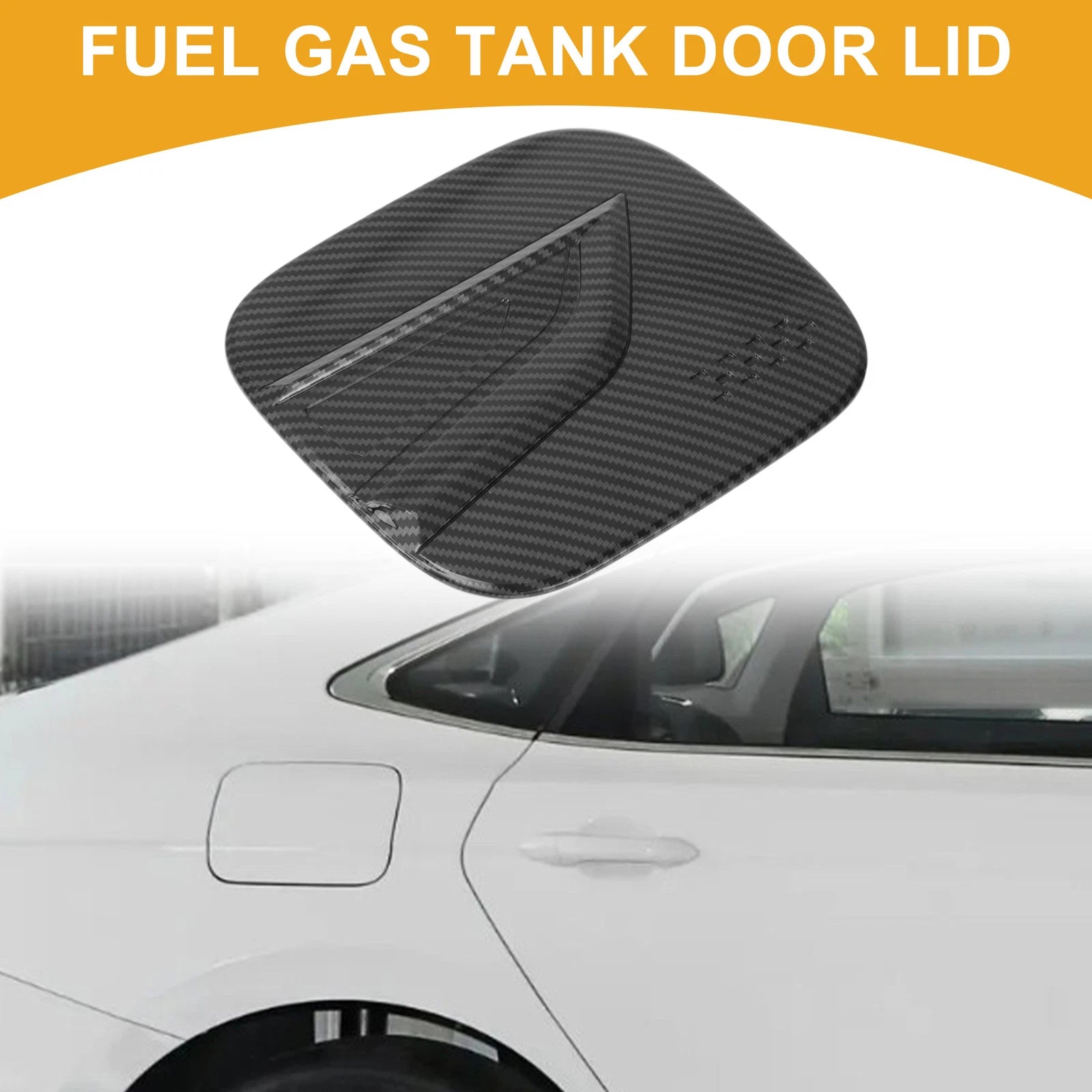 Fuel Tank Door Cap for Toyota Highlander (2022–2025) Carbon Fiber Black