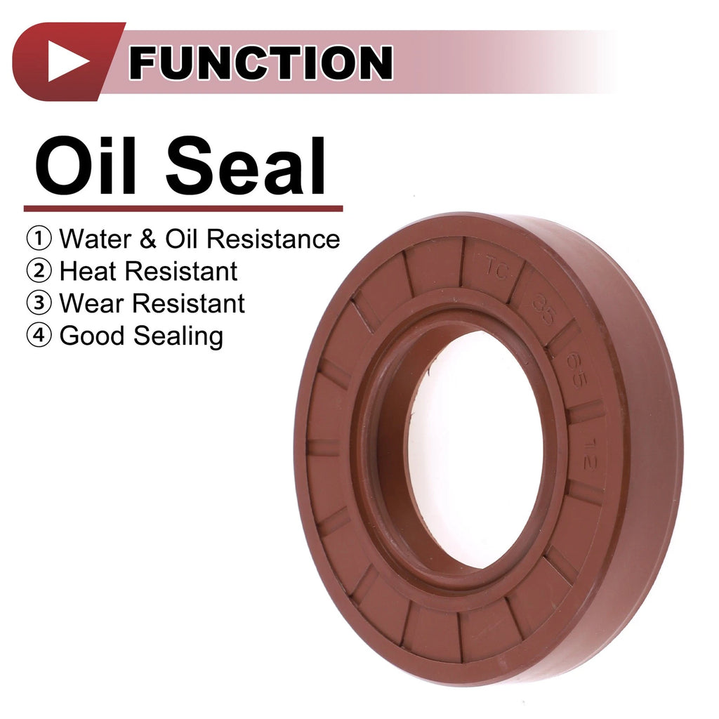 Set of 2 Oil Seal Rotary Shaft Seal FKM Rubber 35x65x12mm for Various Models