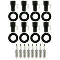 Set of 8 NGK Laser Iridium Spark Plugs & Coil Boots for Land Cruiser Tundra Sequoia