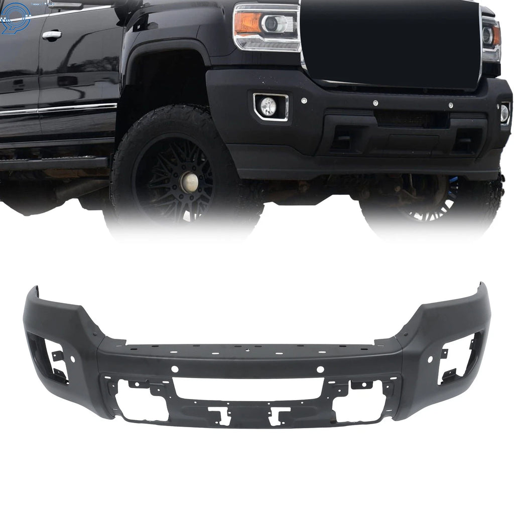Split Black Front Bumper with Sensor Hole for GMC Sierra 2500 HD 3500 HD (2015–2019)