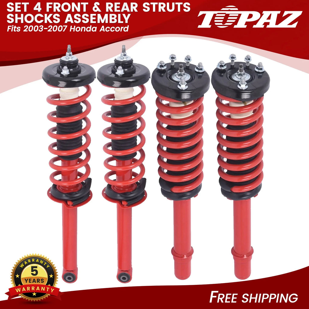 Front & Rear Struts Shock with Coil Spring Assembly for Honda Accord (2003–2007)