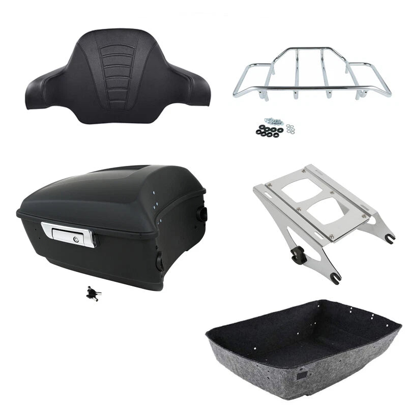 Matte Black Trunk Pad Mount Rack for Harley Touring Street Glide (2014–2026)