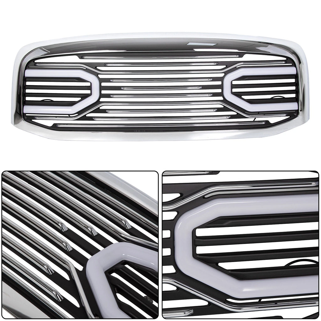 Chrome Grille Shell with Light for Dodge RAM 1500 2500 3500 (2006-2009)