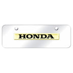 Gold Name on Chrome Mini License Plate - Officially Licensed for Honda