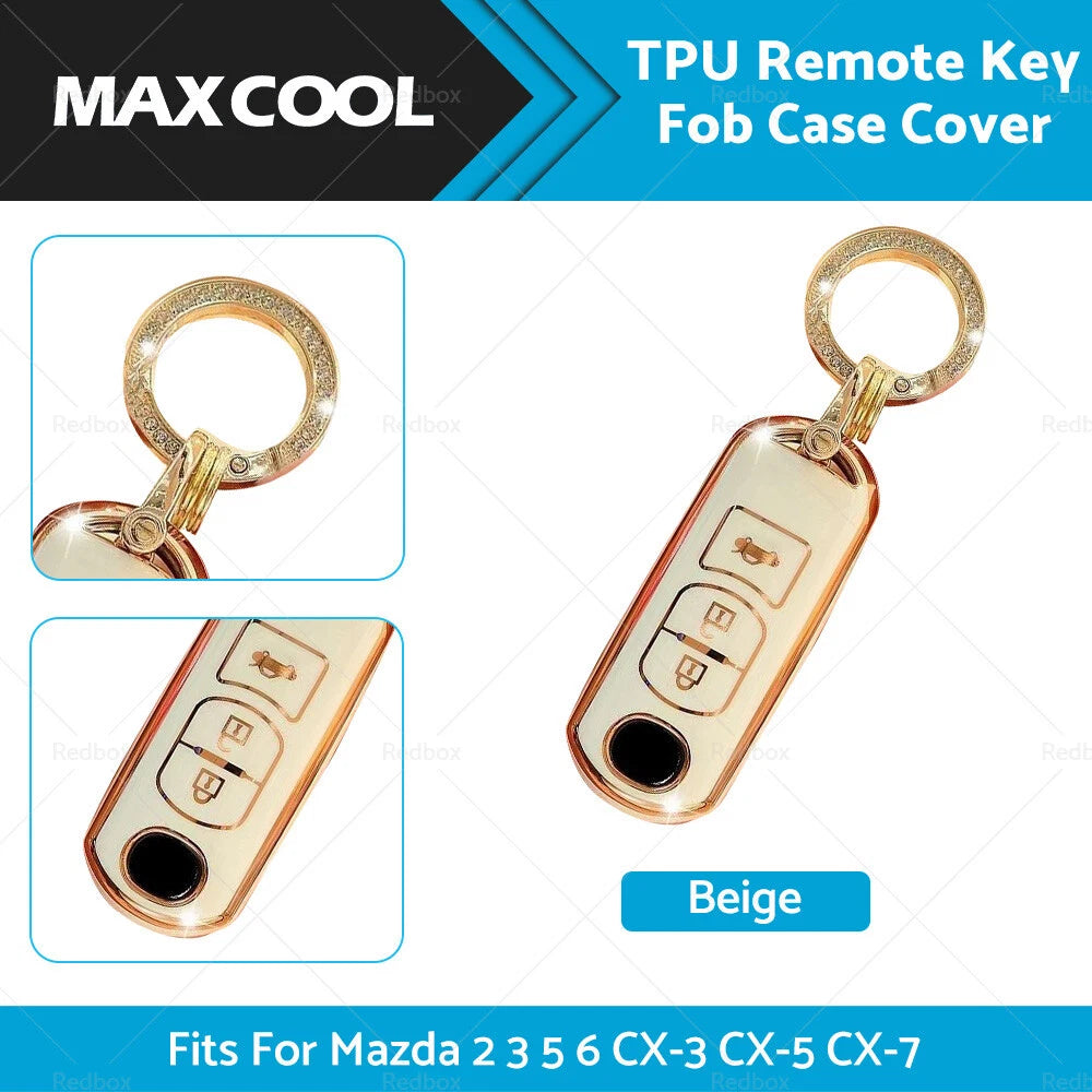 TPU Key Fob Cover Case for Mazda 2 3 5 6 CX-3 CX-5 CX-7 (2010–2023)