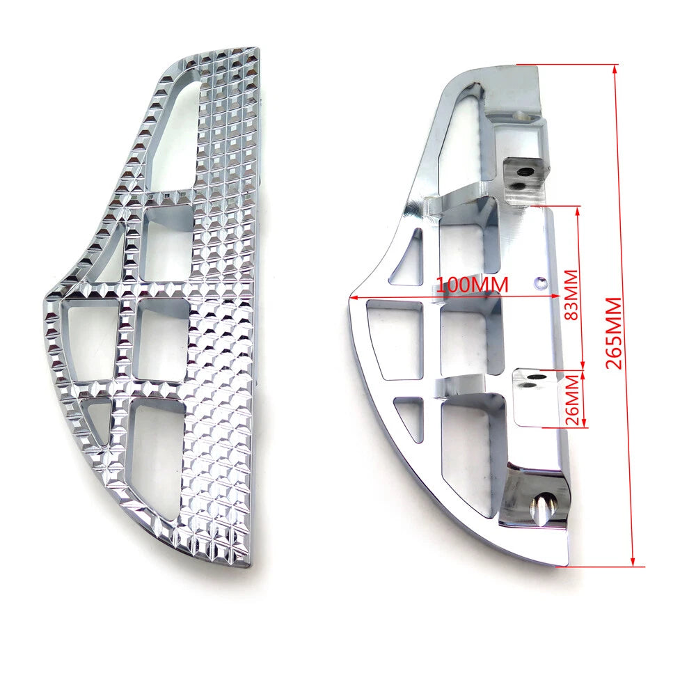 Dominator Leaf Shark Fin Passenger Floorboard for Harley Touring (1993–2008) Chrome