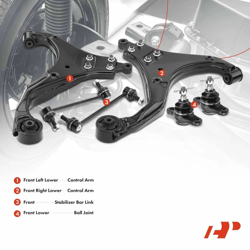 Set of 6 Front Control Arms & Sway Bars for Hyundai Tucson (2005–2009) Kia Sportage (2005–2009)