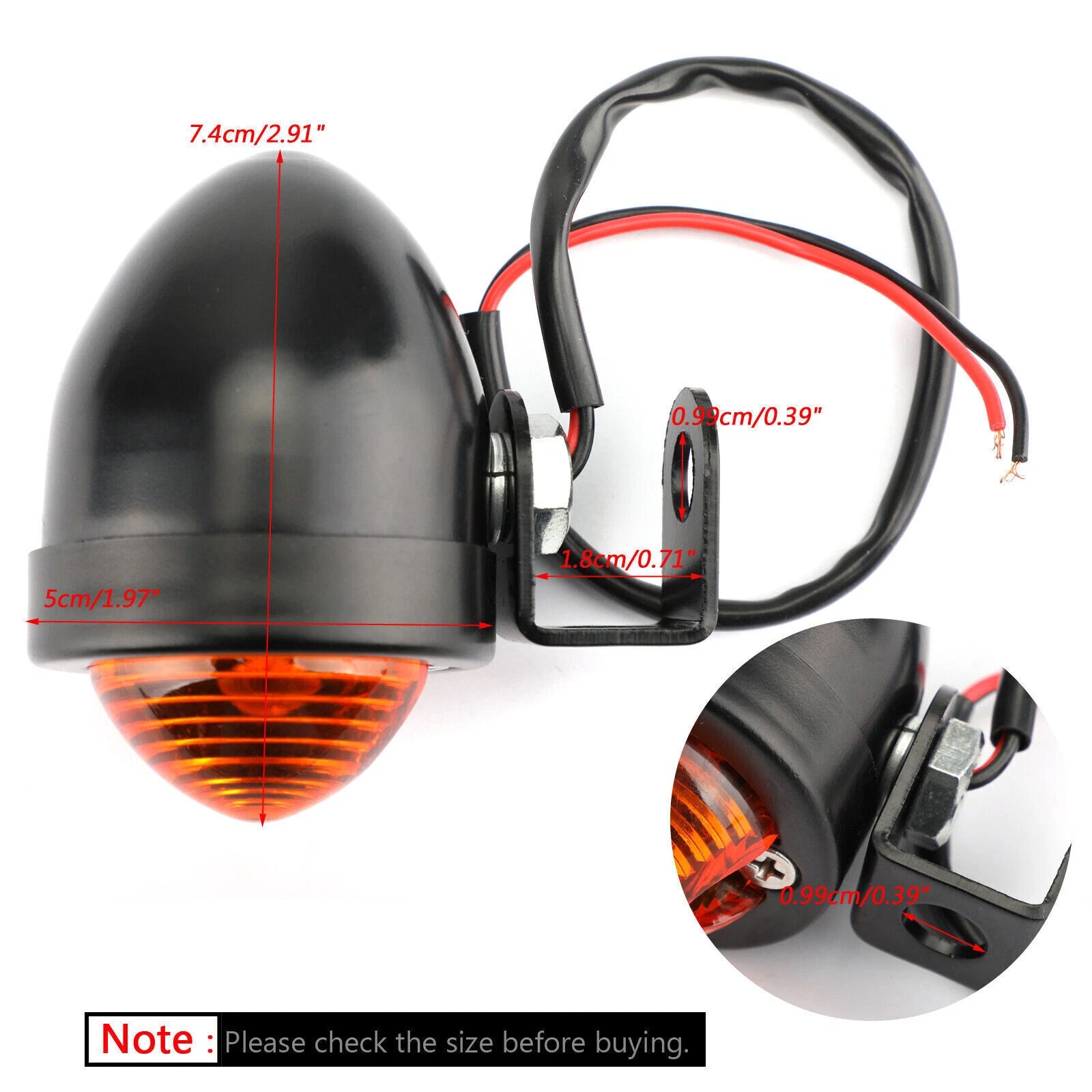 2X Mini Turn Signal Light for Universal Motorcycle (Vintage) T9