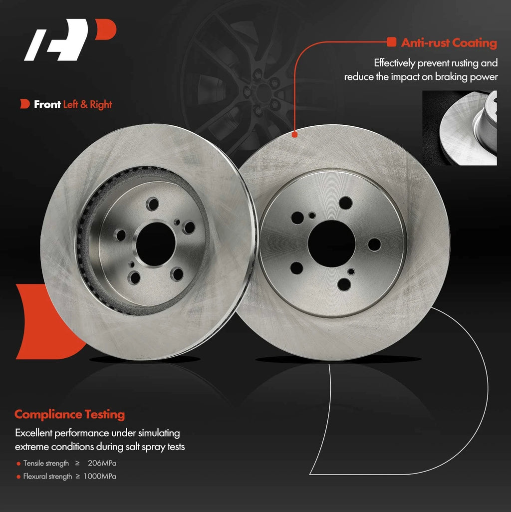 Front & Rear Disc Brake Rotors and Ceramic Pads for Toyota Corolla (2020–2022)