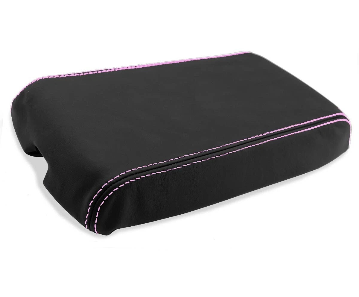 Leather Console Lid Armrest Cover for Chevrolet Camaro (1982–1992) Pink Stitch