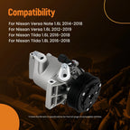 A/C Compressor With Clutch for Nissan Versa Tiida 1.6L (2016–2018)