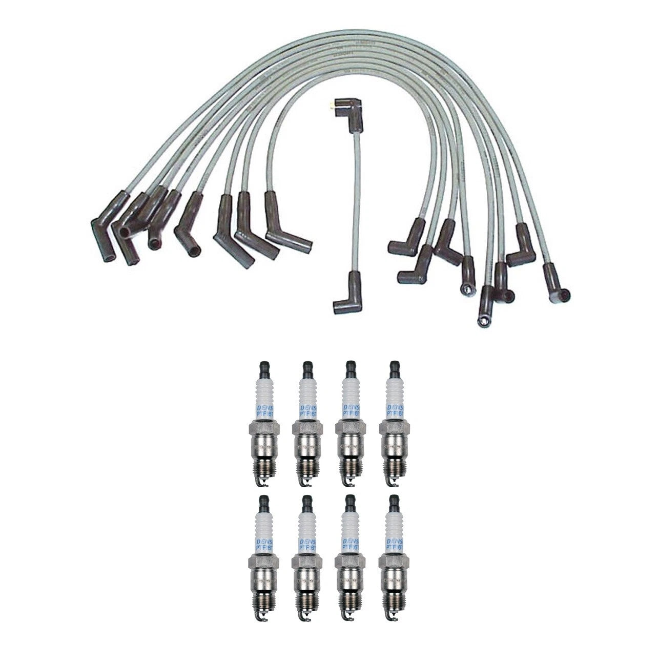 Denso 8mm Wire Set & 8 Platinum TT Spark Plug Kit for 7.5L V8 Carb