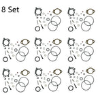 Set of 8 Carburetor Rebuild Kits for B&Stratton 492495 493762 498260