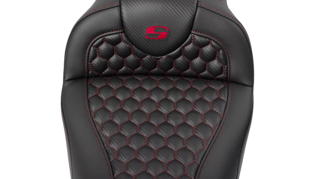Saddlemen Roadsofa Seat Backrest for Harley Touring (2008–2023) Red Honeycomb