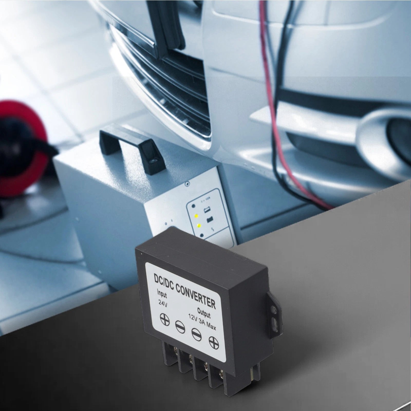 24V to 12V Power Adapter with High-Temperature Shutdown (36W Output)