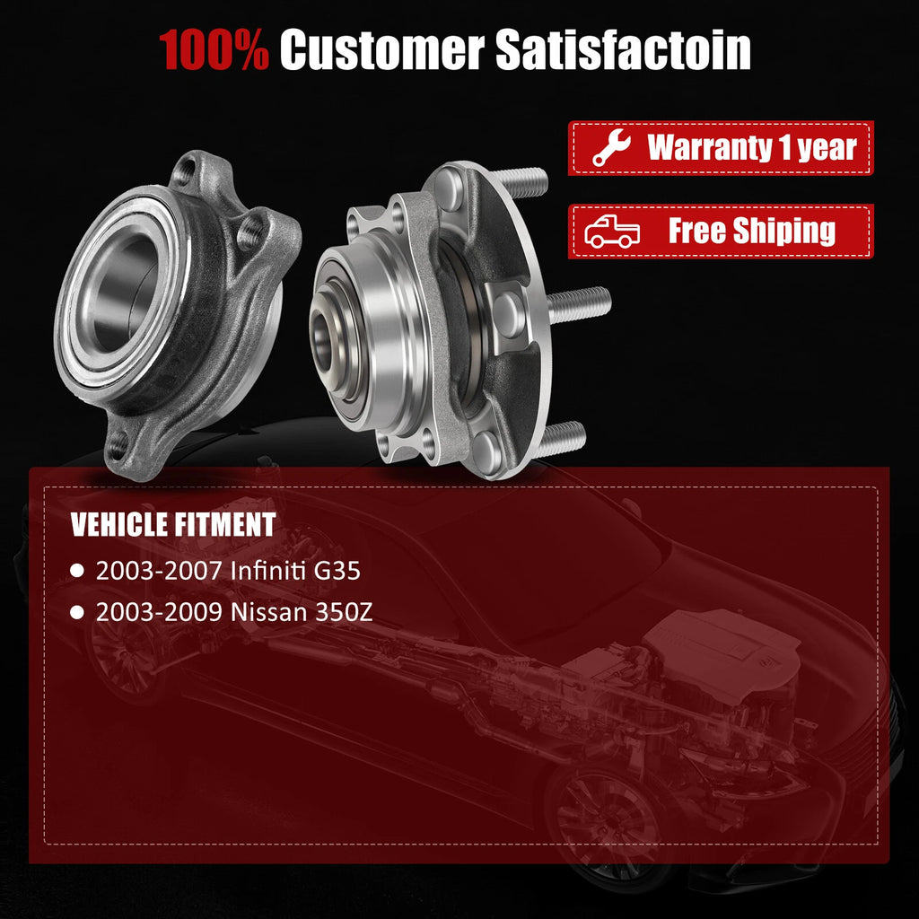 Set of 4 Wheel Hub Bearings for Infiniti G35 Nissan 350Z (2003–2007)