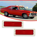 Set of 2 Rear Side Marker Lights for Chevy Nova (1970–1974) Red Reflector