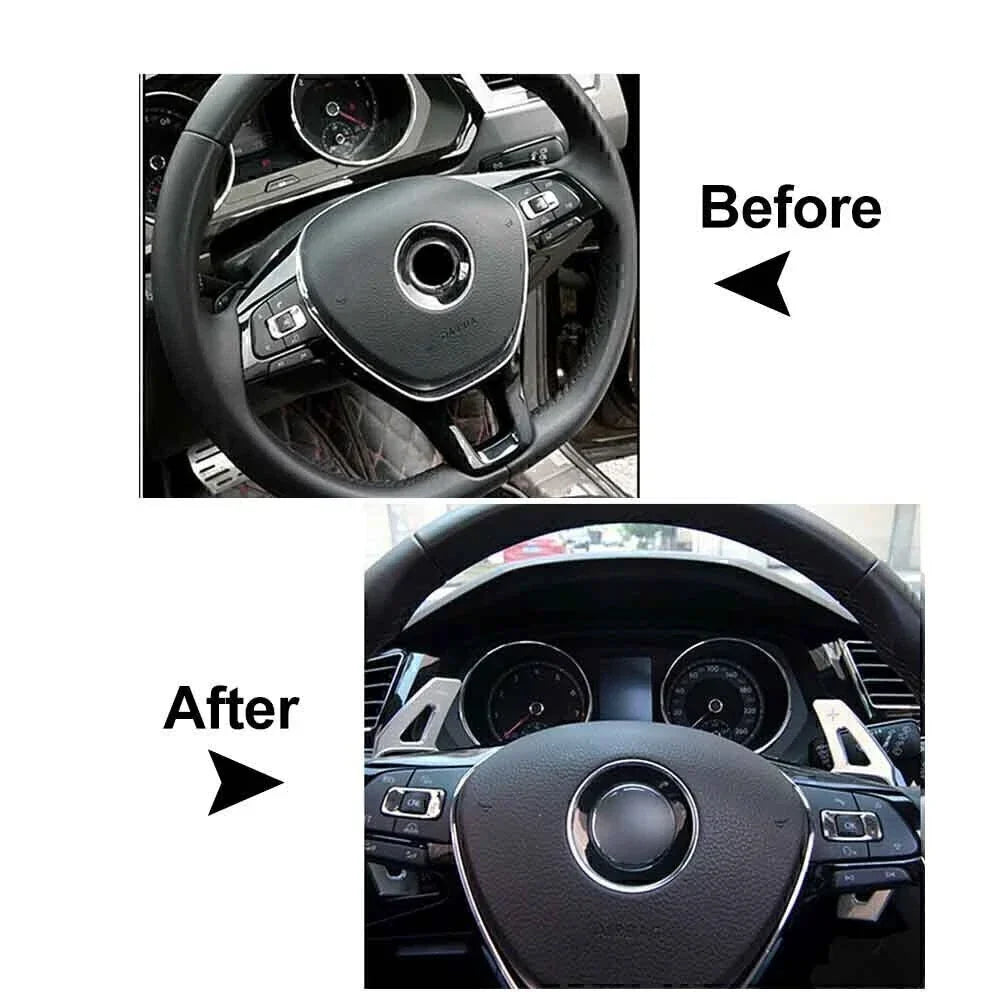 Blue Steering Wheel Paddle Shifter Extensions for VW Tiguan Golf 7 Passat B8