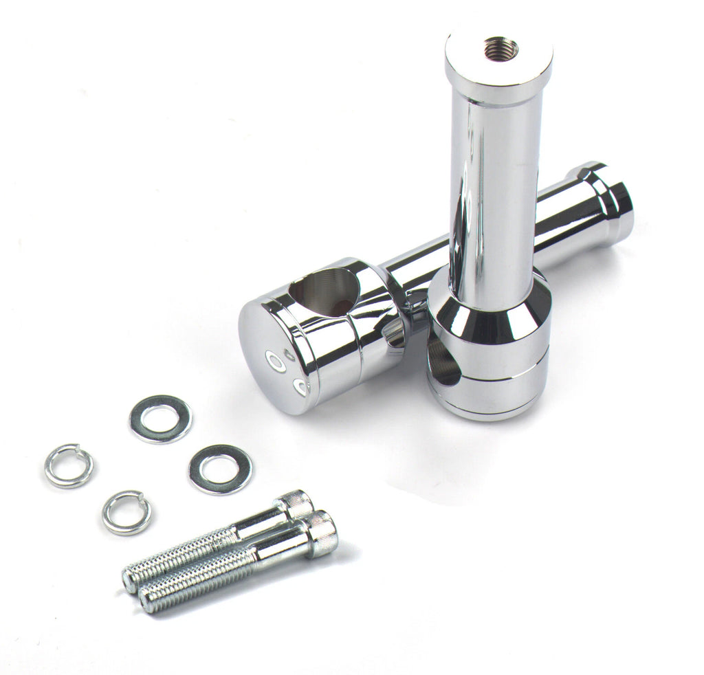 Chrome Handlebar Risers for Harley (1" / 25mm, 6" Rise)