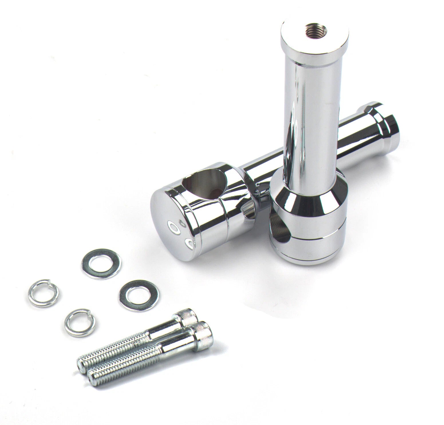 Chrome Handlebar Risers for Harley (1" / 25mm, 6" Rise)