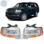 Set of 2 Halogen Projector Headlights for Ford Expedition (2015–2017)