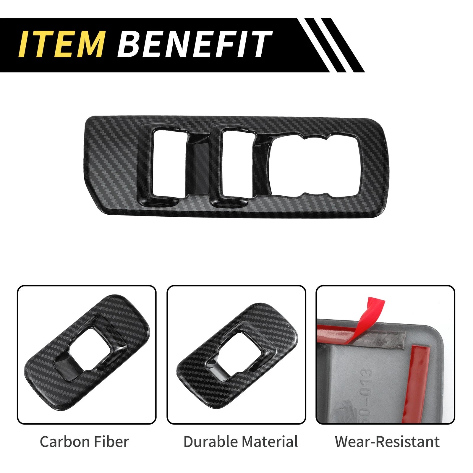 Set of 2 Front Rear Door Window Switch Panel Cover Trim for Ford F-150 (2015–2020)