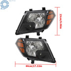 Set of 2 Halogen Headlights for Nissan Frontier (2009–2021) Black Housing