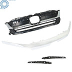 Front Bumper Grille with Molding Trim for Honda Pilot (2019–2021) Chrome
