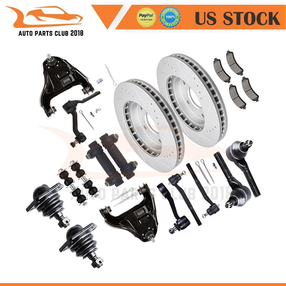 Set of 4 Front Control Arm Tie Rod Ends for Chevrolet S10 (1998–2004)