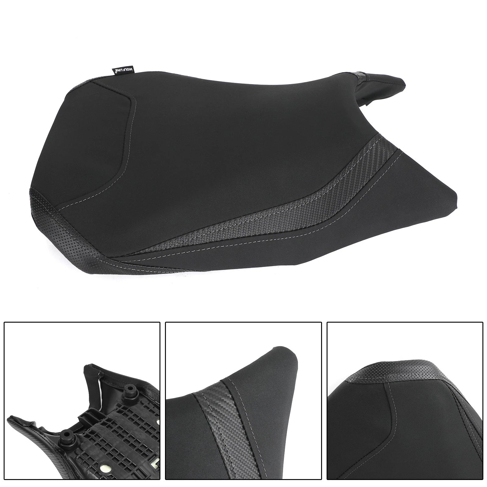 Front Rear Seat Cushion for Honda CBR500R (2019–2021) - Black