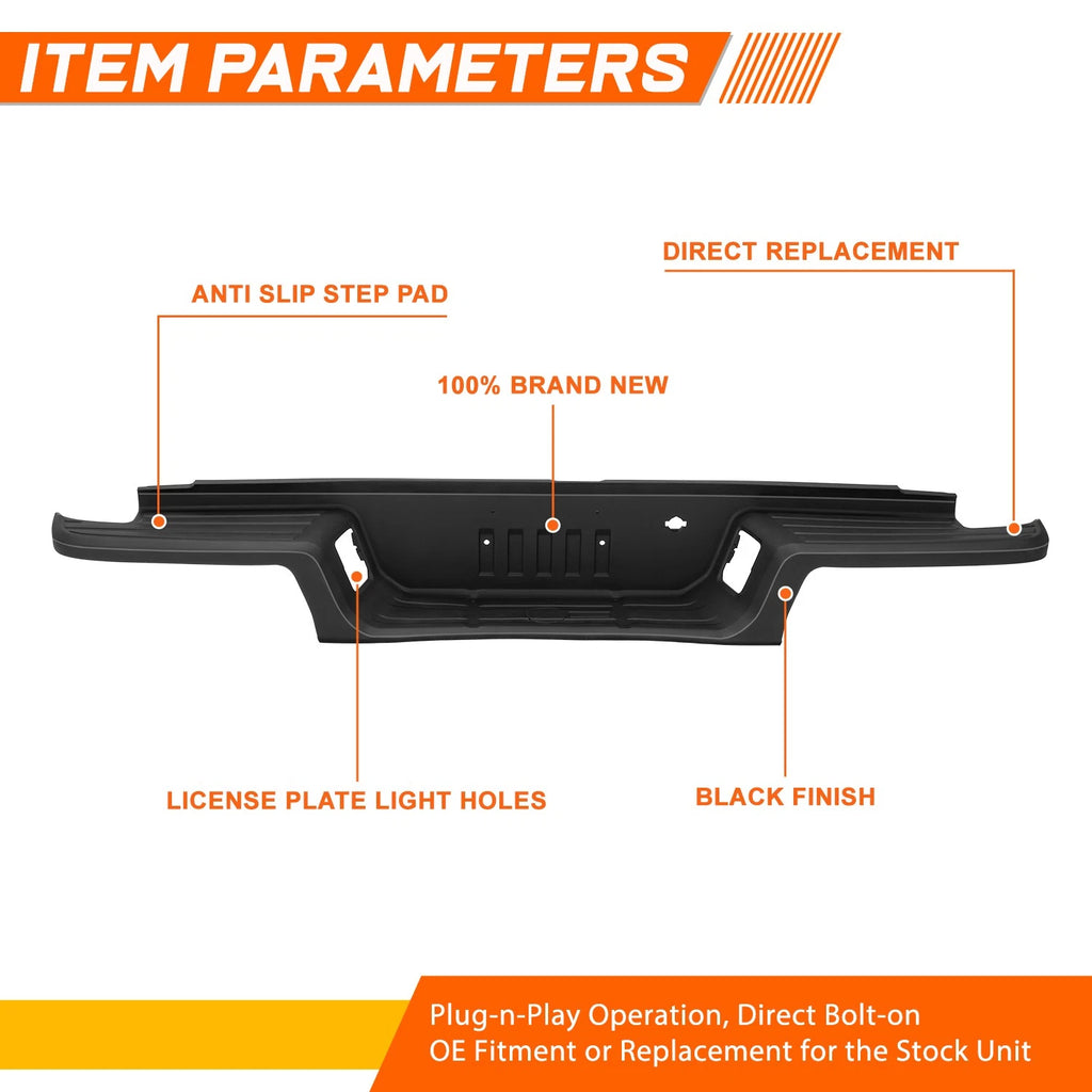 Rear Bumper Step Pad for Ford Ranger (2019–2023) w/o Parking Sensor Holes
