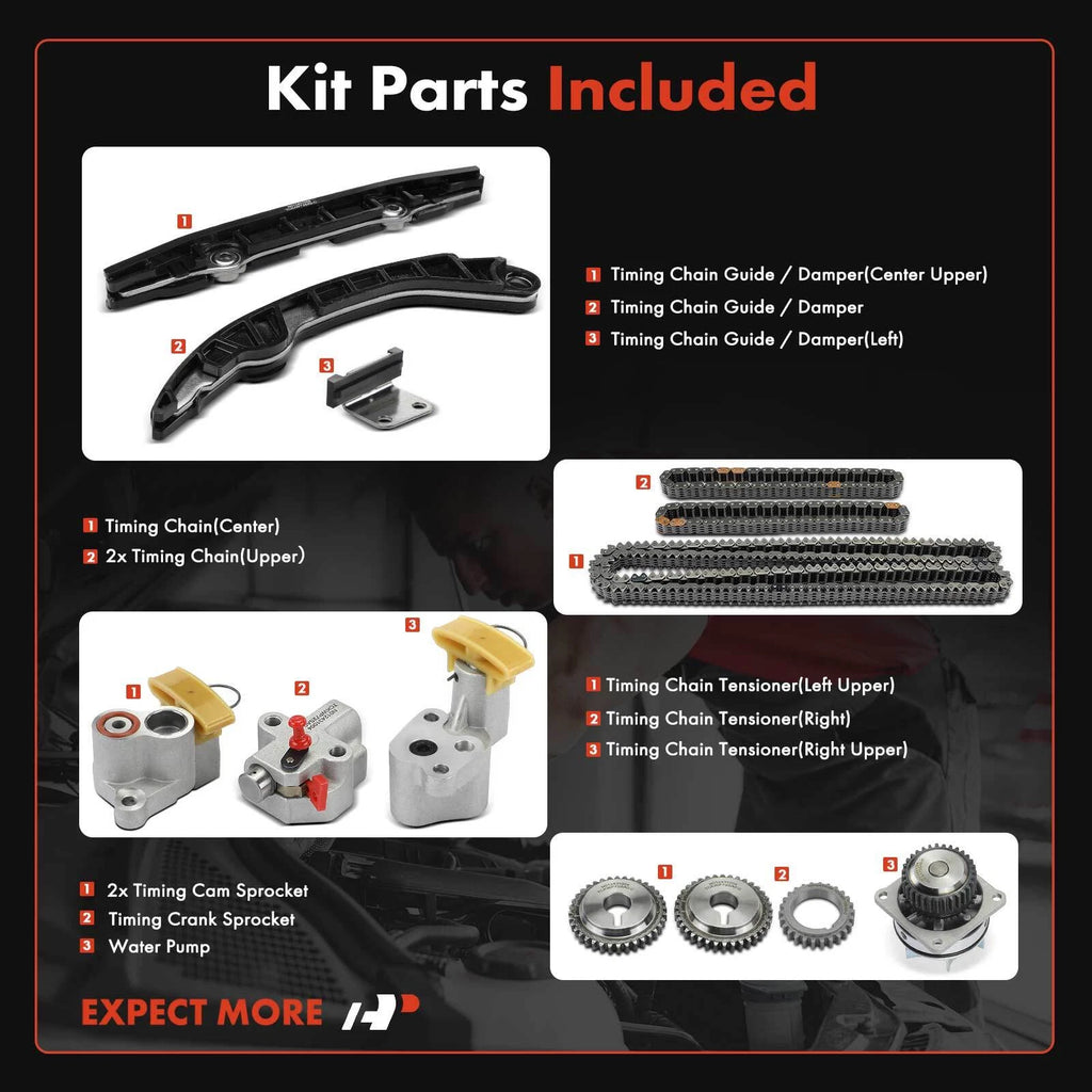 Set of 13 Timing Belt and Water Pump Kit for Nissan Murano (2003–2007)