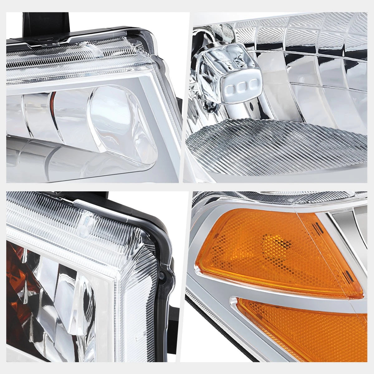 Set of 2 Chrome Housing Headlight Assemblies for Ford Expedition (2015–2017)