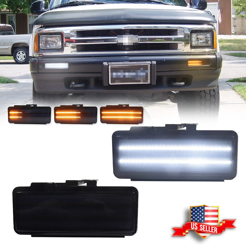 Smoke Switchback LED Front DRL Signal Lamp for Chevy S10 Blazer (1994–1997)