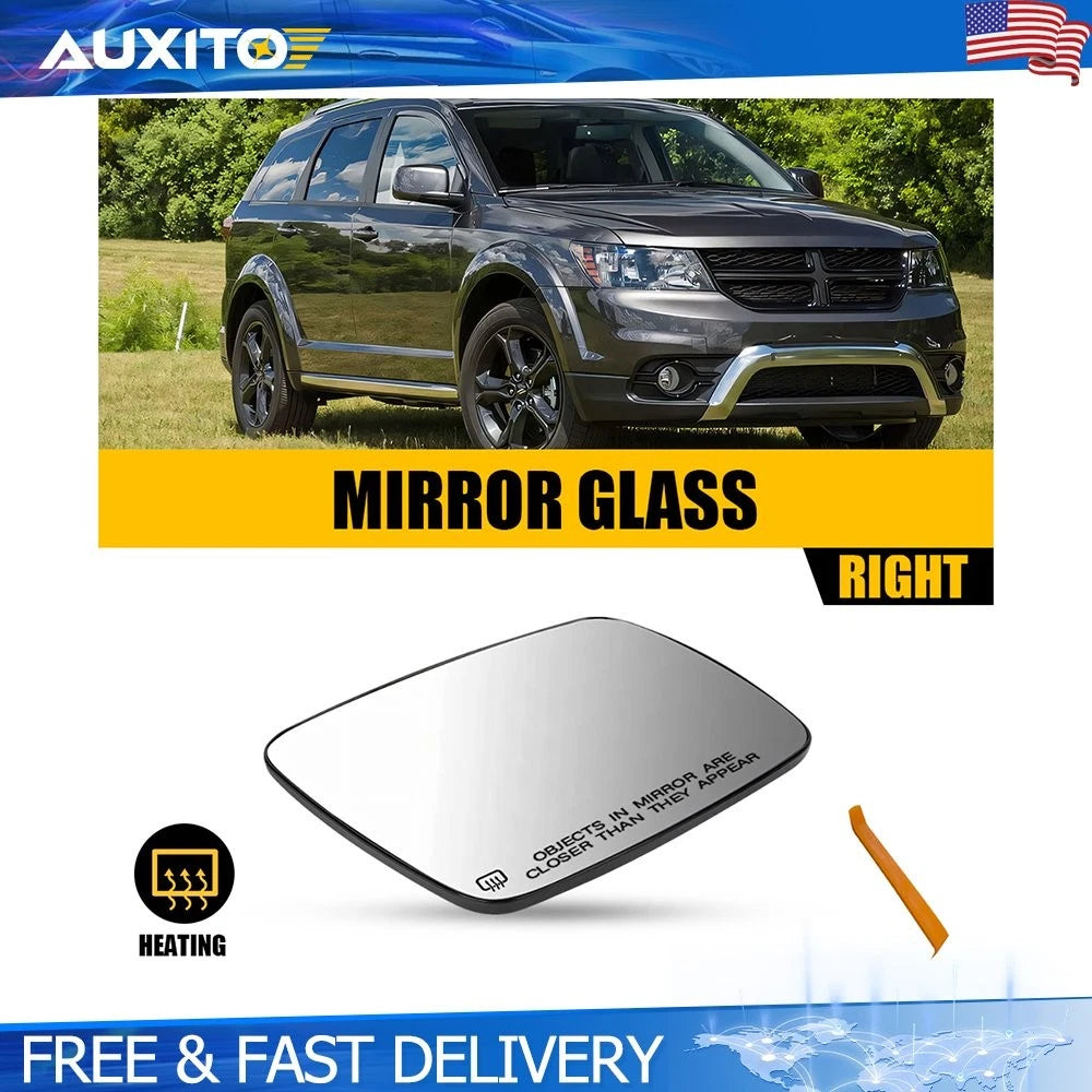 Heated Exterior Mirror Glass Right Side for Dodge Journey (2009–2020)