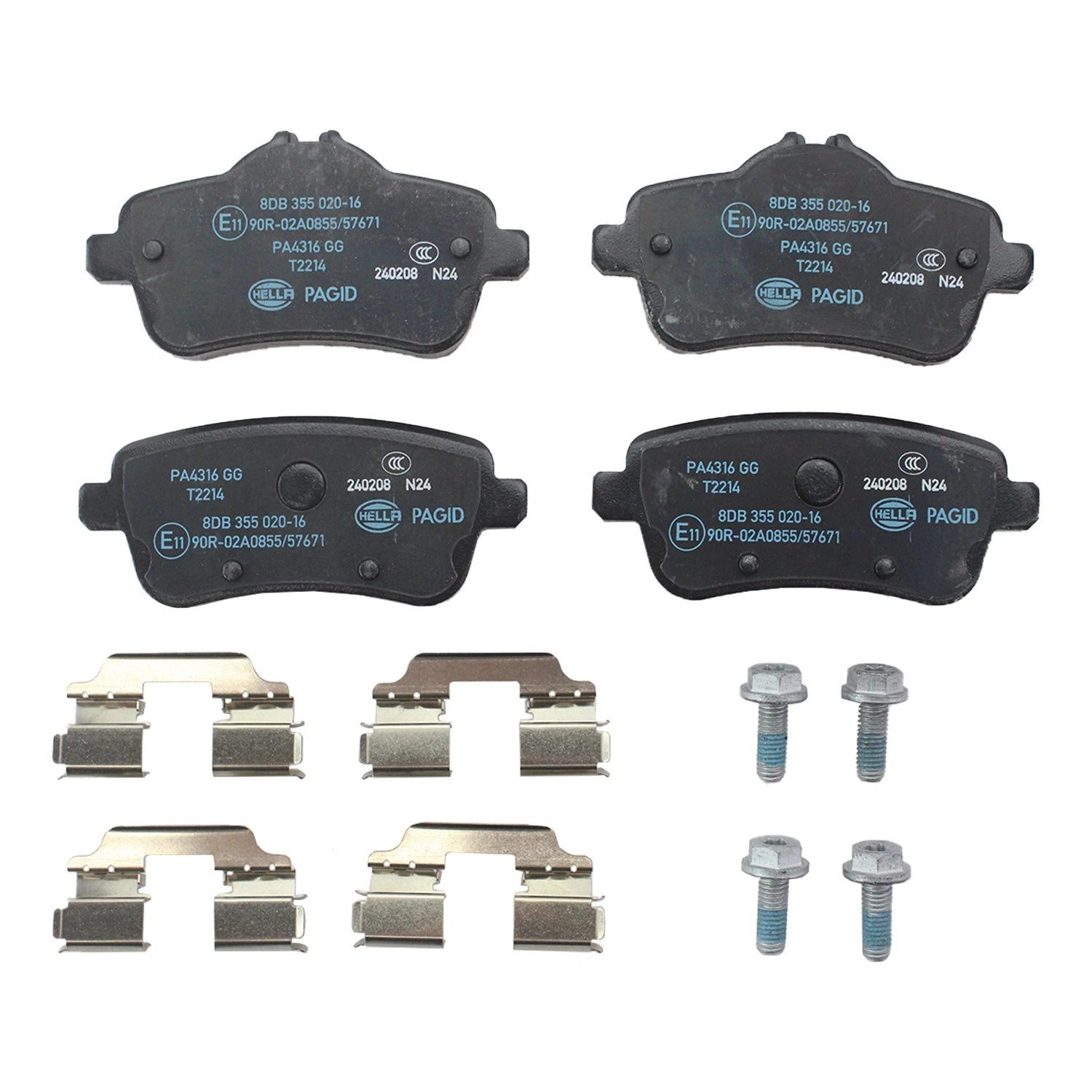 Set of 4 Hella Rear Low-Met Disc Brake Pads for Mercedes X166 (2013–2019)